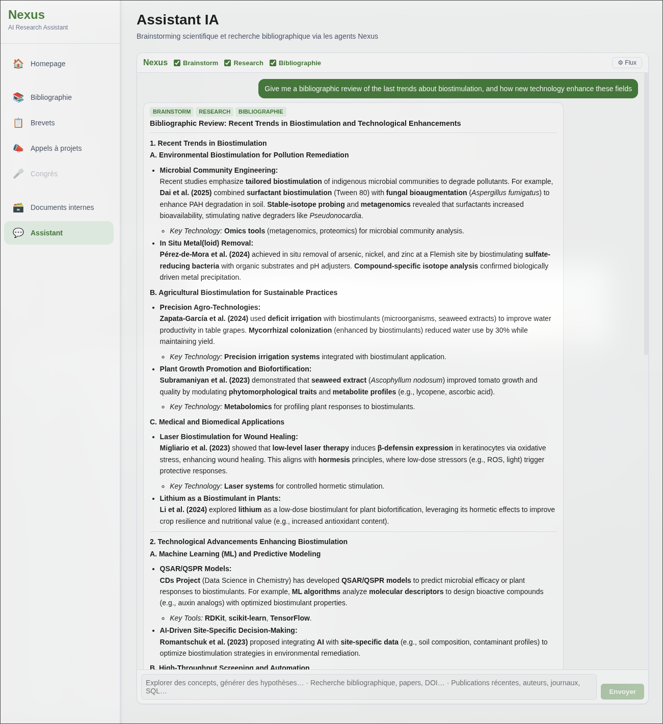 Première partie de la réponse du LLM après une question demandant un accès aux données locales